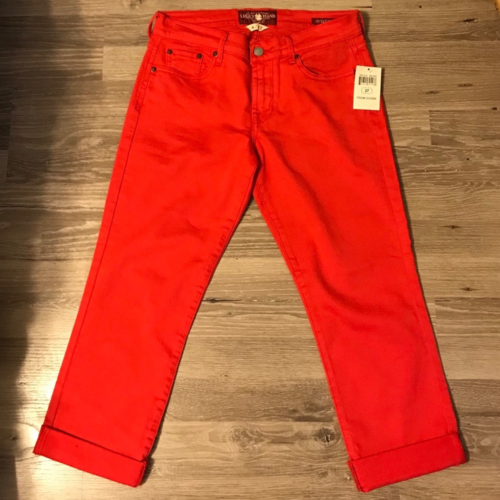 Lucky Brand Cropped Red Jeans